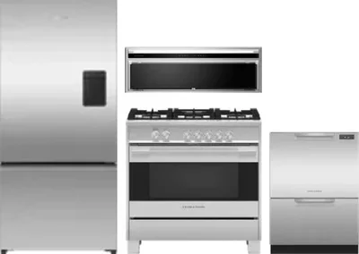 4 Piece Package Includes Refrigerator, Range, Hood And Dishwasher